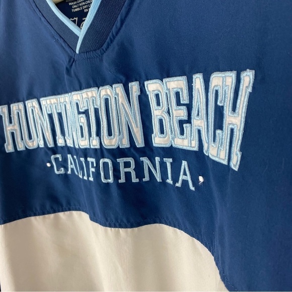 American Crown Huntington Beach CA Jersey Blue and White colorblock - Picture 5 of 8